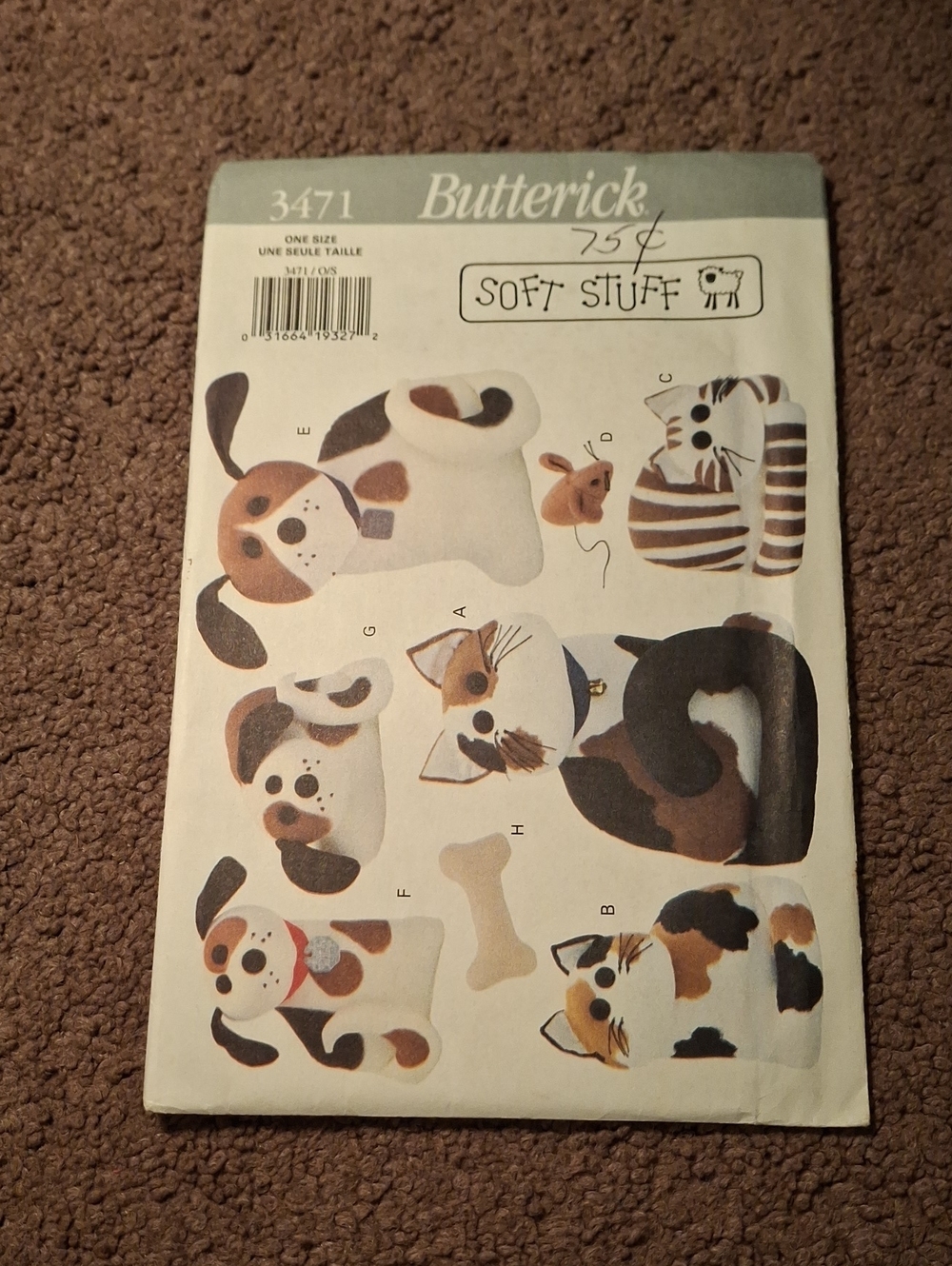 3471 Butterick Pattern Cute Animals